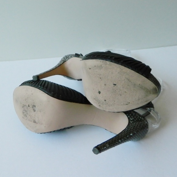 Reiss Snake Print Leather Platform Peep Toe - Picture 8 of 8